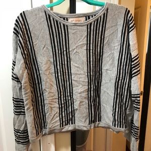 Grey and black crop sweater